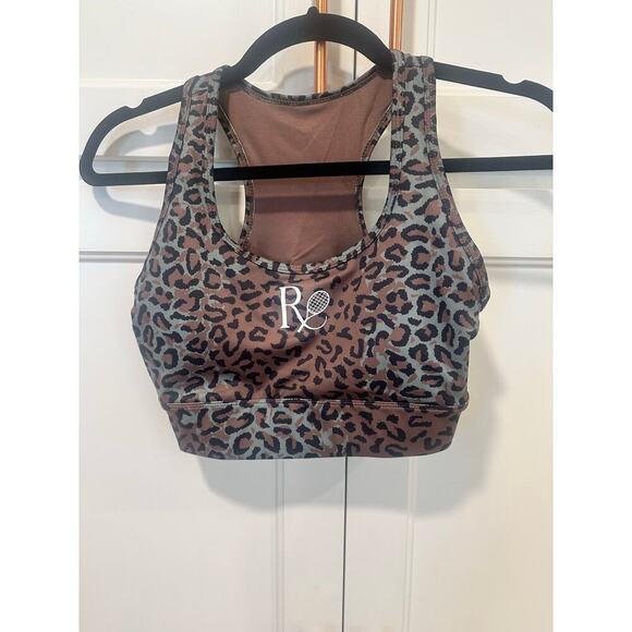 Leopard Farmers Market Global athletic sports bra medium women’s - Picture 1 of 4